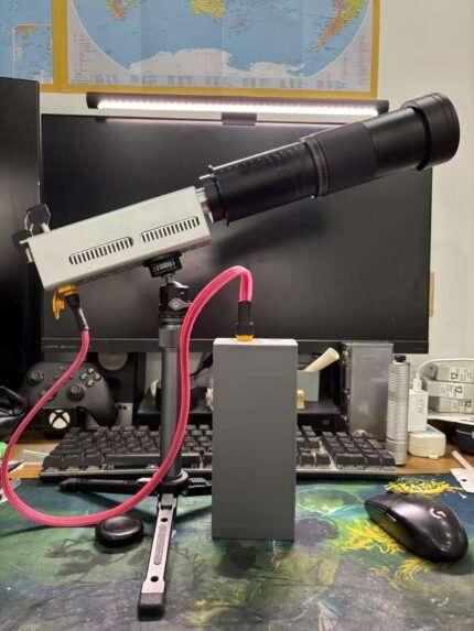 YZ260-DIY Laser Cannon. 260W (Battery DC 33.6V 5Ah; Wavelength 915). Range 30-50 meters. Battery life 5 years, with fast charging.